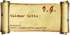 Valdner Gitta névjegykártya